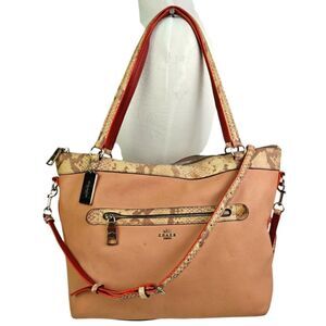 Coach Light Pink Genuine Leather Shoulder Bag Tote Handbag Purse